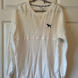 Victoria’s Secret white sequence logo pull over sweater